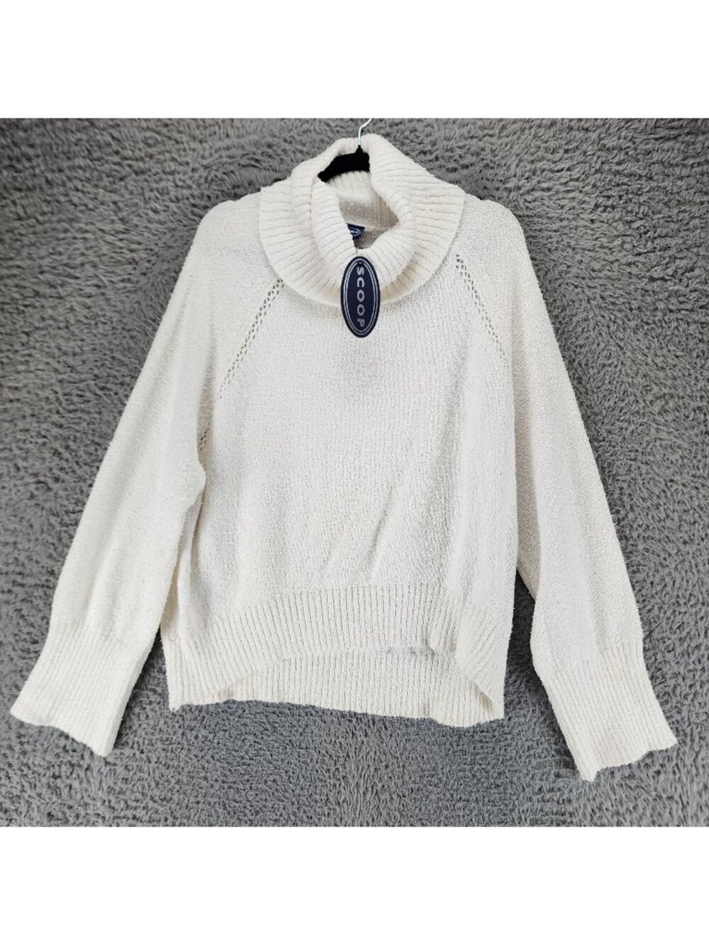 Scoop Sweater Womens XL Cream Long Sleeve Pullover Turtleneck *NWT*